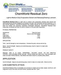 ChemWorld Residual Zero Bulletin