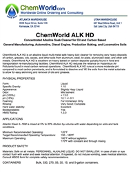 ChemWorld ALK HD Technical Information