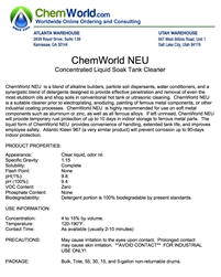 ChemWorld NEU Technical Information