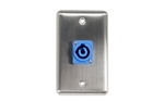 OSP D-1-1PCA Stainless Steel Duplex Wall Plate with 1 Powercon A Blue Connectors