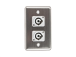 OSP D-2-2PCB Stainless Steel Duplex Wall Plate with 2 Powercon B Grey Connectors