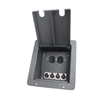 Elite Core Recessed Pocket Audio Stage Floor Box w/4 Female XLR Mic Connectors & AC Outlet