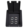 Elite Core Stage Recessed Pocket Audio Floor Box with 3 XLR Mic & 1 ethercon RJ45 Connectors