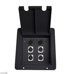 Elite Core Recessed Pro Audio Stage Floor Box with 4 XLR and 2 Speakon Connectors