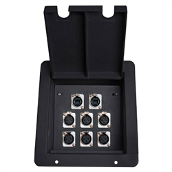 Elite Core Stage Pocket Pro Audio Floor Box with 6 XLR Mic & 2 Ethercon RJ45 Connectors
