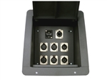 Elite Core Recessed Stage Floor Box 4 XLR Female, 2 XLR Male, 1 Ethernet RJ45 & 1 HDMI