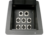 Elite Core Recessed Stage Floor Box 6 XLR Female & 1 XLR Male & 1 Ethernet RJ45