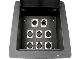 Elite Core Recessed Stage Floor Box 6 XLR Female & 1 XLR Male & 1 Ethernet RJ45