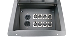 Elite Core Recessed Stage Audio Floor Box w/ 8 XLR Mic Connectors & AC Outlets
