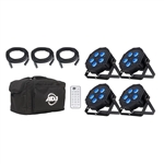 ADJ Mega Flat Hex Par Pack with DMX Cables Remote & Carrying Bag