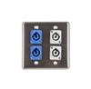 OSP Q-4-2PCA2PCB Quad Wall Plate w/ 2 Powercon A and 2 Powercon B