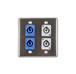 OSP Q-4-2PCA2PCB Quad Wall Plate w/ 2 Powercon A and 2 Powercon B