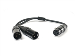 SuperFlex GOLD 1â€™ ft Y Patch Cable (2) XLR Male to (1) XLR Female