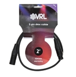 vrl dmx 3 pin lighting cable 2'