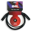 vrl dmx 3 pin lighting cable 5'