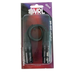 vrl 3pin female to 5 pin male dmx lighting cable adapter