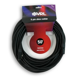 VRL DMX 5 Pin Lighting Cable 50 FT