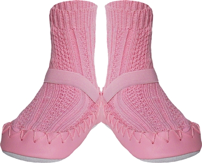 Nowali Pink Cable Knit Moccasins