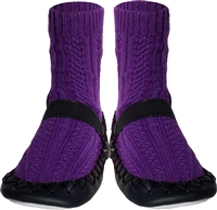 Nowali Purple Cable Knit Moccasins