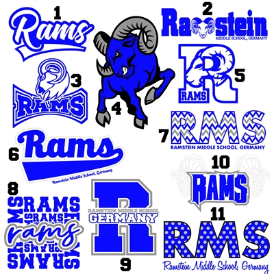 Ramstein Rams Spirit Logo Options