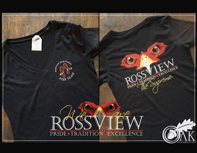 Rossview Hawks Short V-Neck Tee for ladies