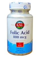 KAL Folic Acid 800 mcg 100 Tablets