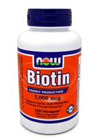 NOW Biotin 5000 mcg 120 Vcaps