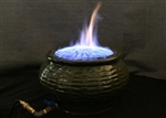 Blue color flame in the fireplace