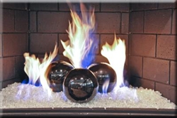 6 inch black, high fire Terracotta fireball