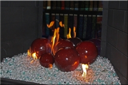 High fire 6 inch Dark red porcelain coated high fire Terracotta fireball