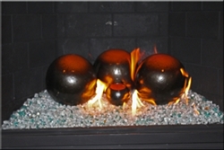 Orange and Dark Brown high fire terracotta Fireball