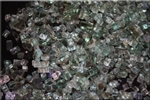 Light green metallic pyrite fireglass