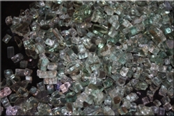 Light green metallic pyrite fireglass