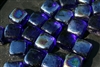 Deep blue square shaped fire crystals