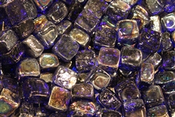 Deep blue square shaped fire crystals