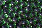 Green square shaped fire crystals