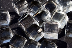 Clear square shaped fire crystals