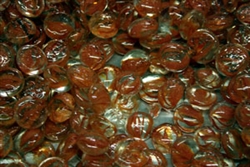 Round Orange Swirl drop fire crystals