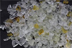 Light pale yellow with clear fire crystal for fire pits