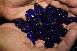 Odd shaped dark BLUE colored fire crystals