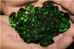 Odd shaped green colored fire crystals