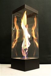 Steel Vortexed55 swirling fire in glass feature