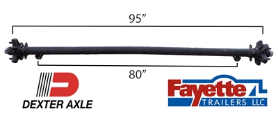 3,500 lb. Trailer Axle - Idlers w/ 5 on 5" -95" HF 80" SC