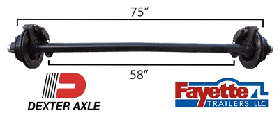 Dexter 7,000 lb Axle - Hydraulic Disc 75" HF 58" SC