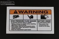 Battery Warning Decal