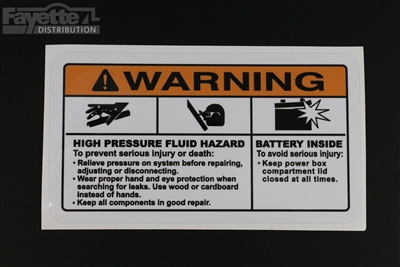 Battery Warning Decal