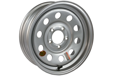 15" Silver Steel Modular Trailer Wheel 5-lug on 4.5"