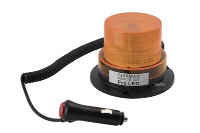 12 Volt Powered Amber Safety Beacon - Portable Magnetic Mount