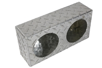 4" Round Aluminum Diamond Plate Light Box (2 light holes)