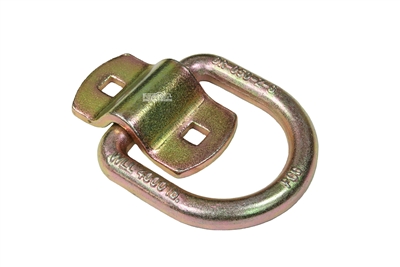 3-3/8" Wide Yellow Zinc Bolt-on Trailer D-Ring - 1/2"